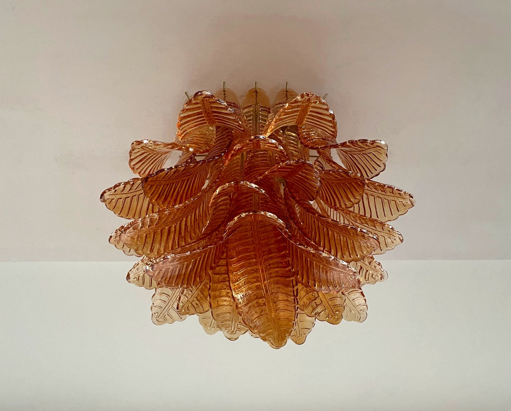 Murano Ceiling Lamp – 32 Yellow Gold Felci Glass – detail 10 – Murano Classics