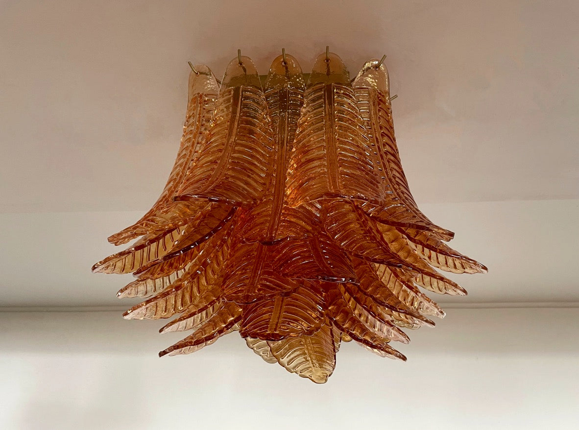Murano Ceiling Lamp – 32 Yellow Gold Felci Glass – detail 9 – Murano Classics