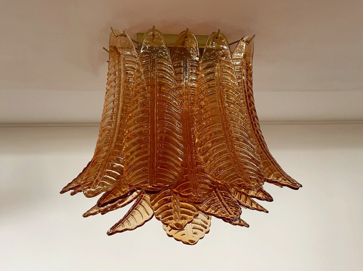 Murano Ceiling Lamp – 32 Yellow Gold Felci Glass – Murano Classics