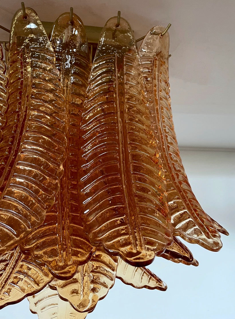 Murano Lysekrone | 32 Gule Felciglass