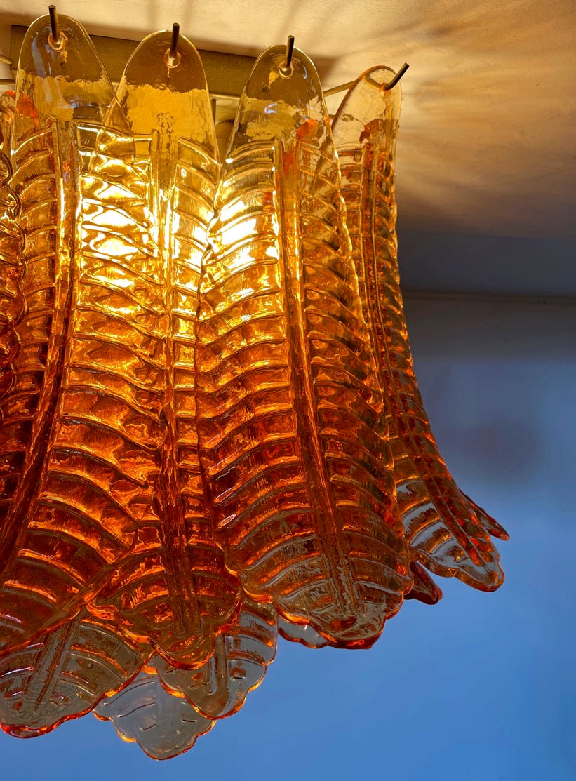 Murano Ceiling Lamp – 32 Yellow Gold Felci Glass – detail 7 – Murano Classics