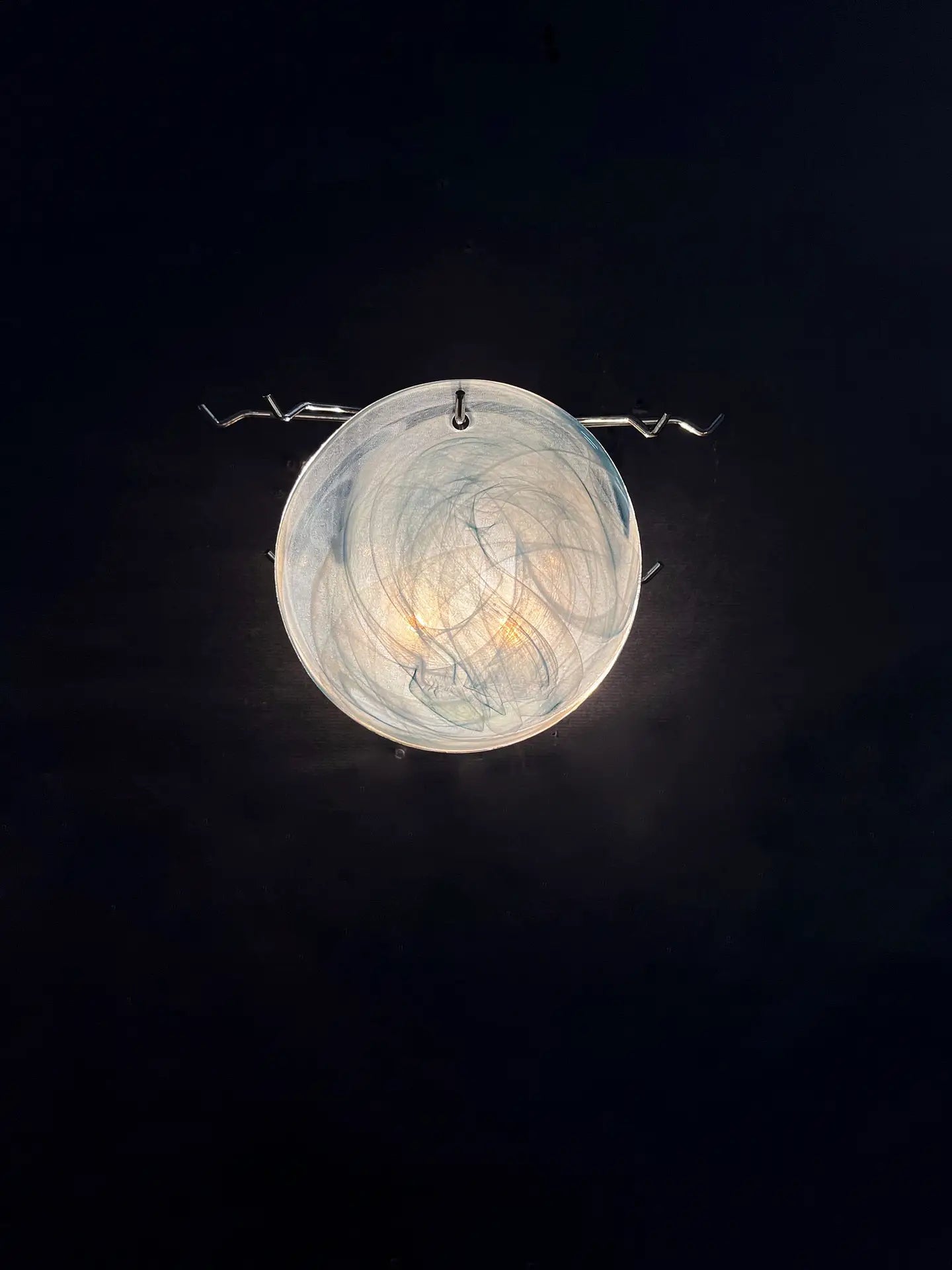 Murano Wall Lamp – 10 Alabaster Blue Disc Glass – Set of 2 – detail 3 – Murano Classics