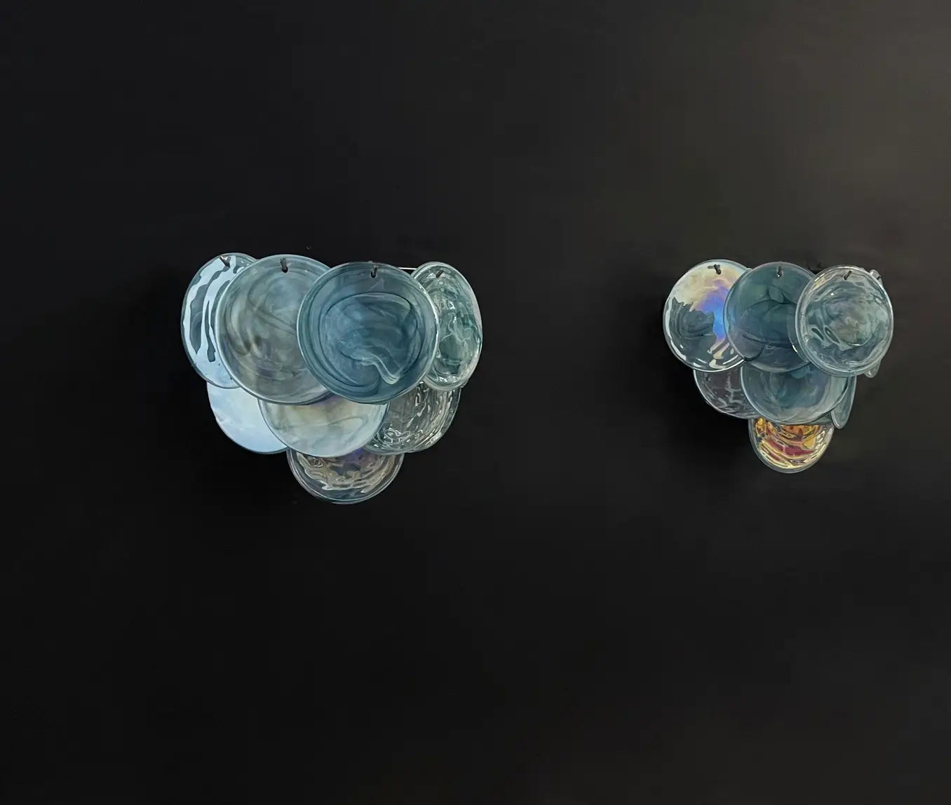 Murano Wall Lamp – 10 Alabaster Blue Disc Glass – Set of 2 – detail 9 – Murano Classics
