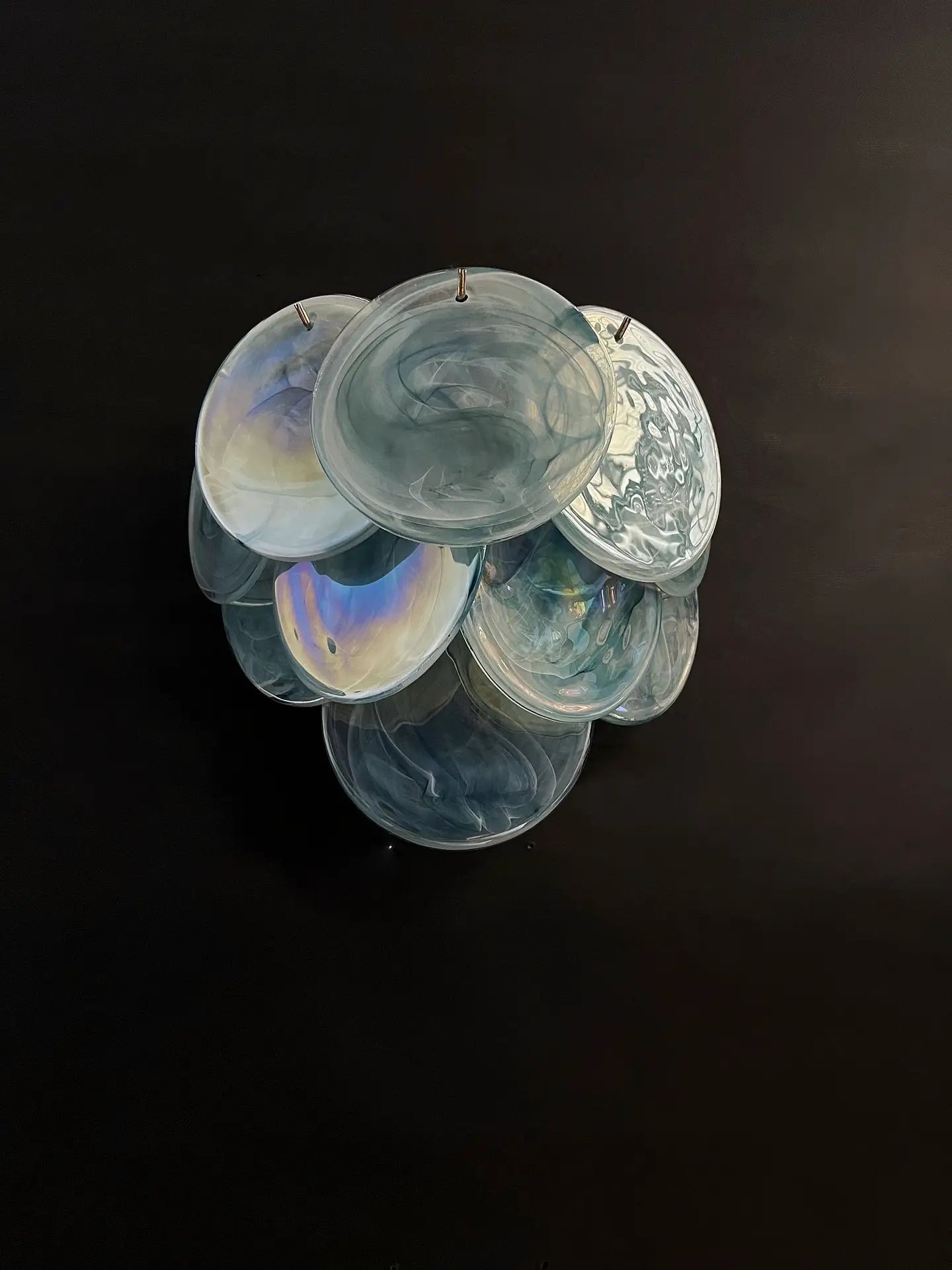 Murano Wall Lamp – 10 Alabaster Blue Disc Glass – Set of 2 – detail 5 – Murano Classics