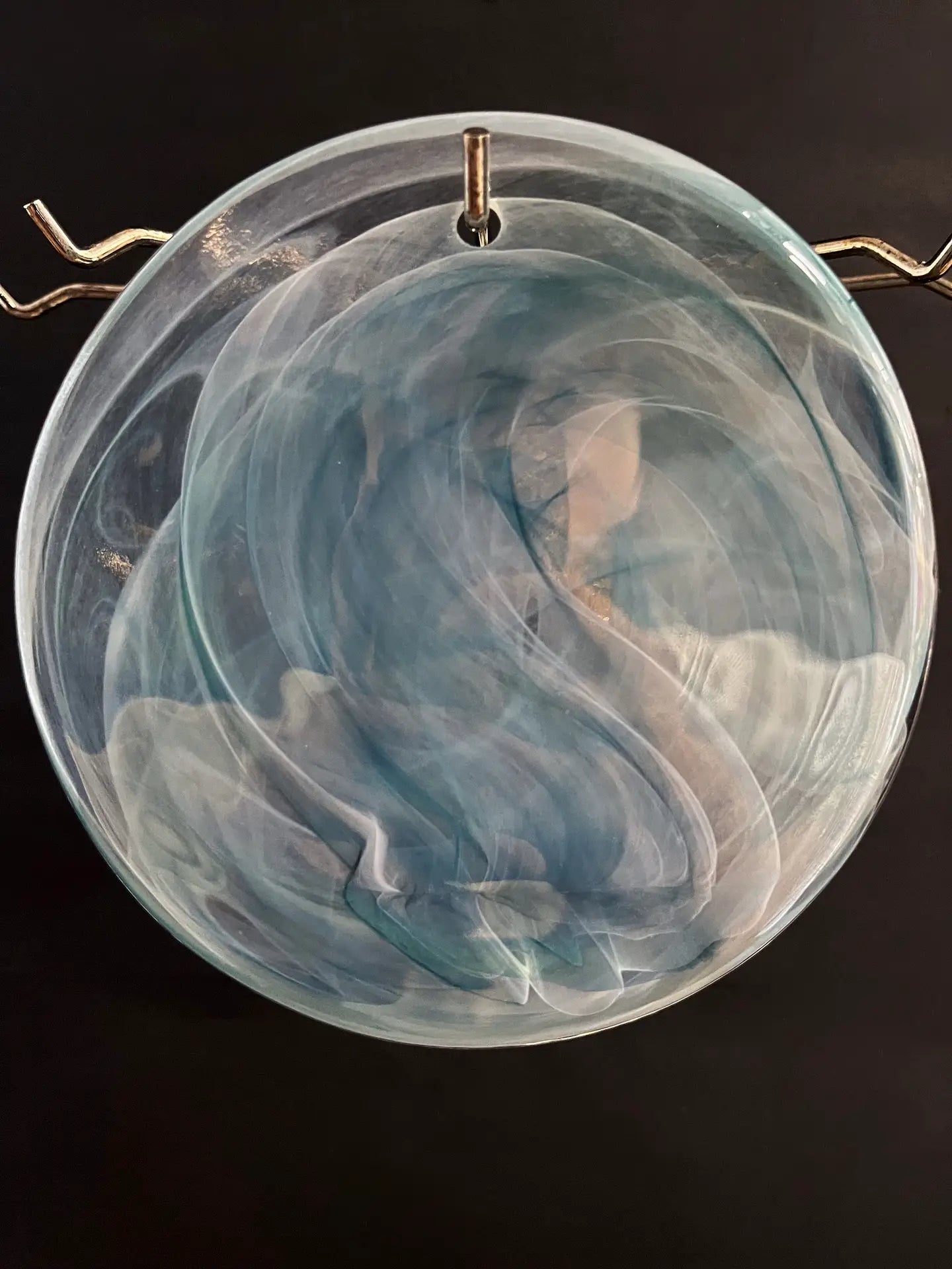 Murano Wall Lamp – 10 Alabaster Blue Disc Glass – Set of 2 – detail 2 – Murano Classics