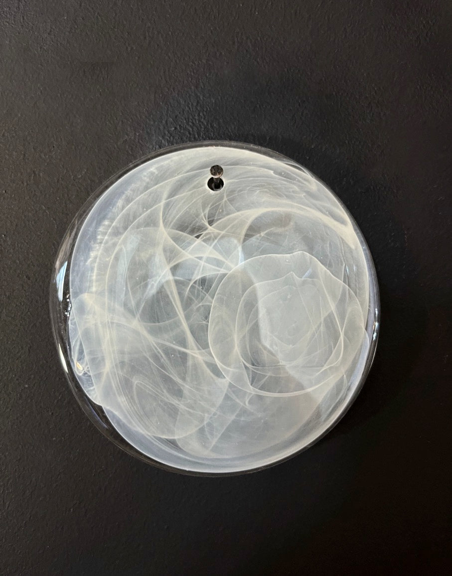 Murano Lysekrone | 57 Hvite Glassdisker