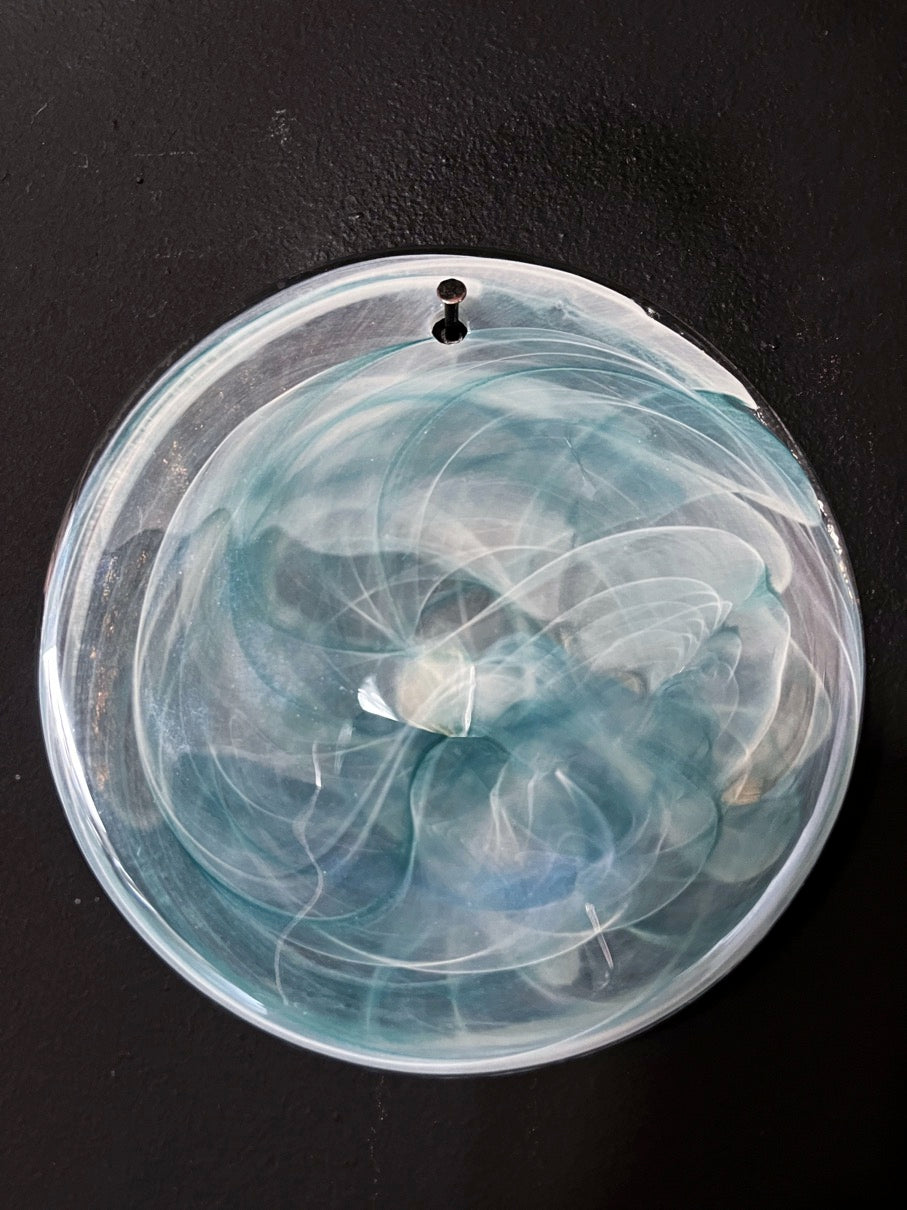 Murano Chandelier – 57 Blue Alabaster Disc Glass – detail 6 – Murano Classics