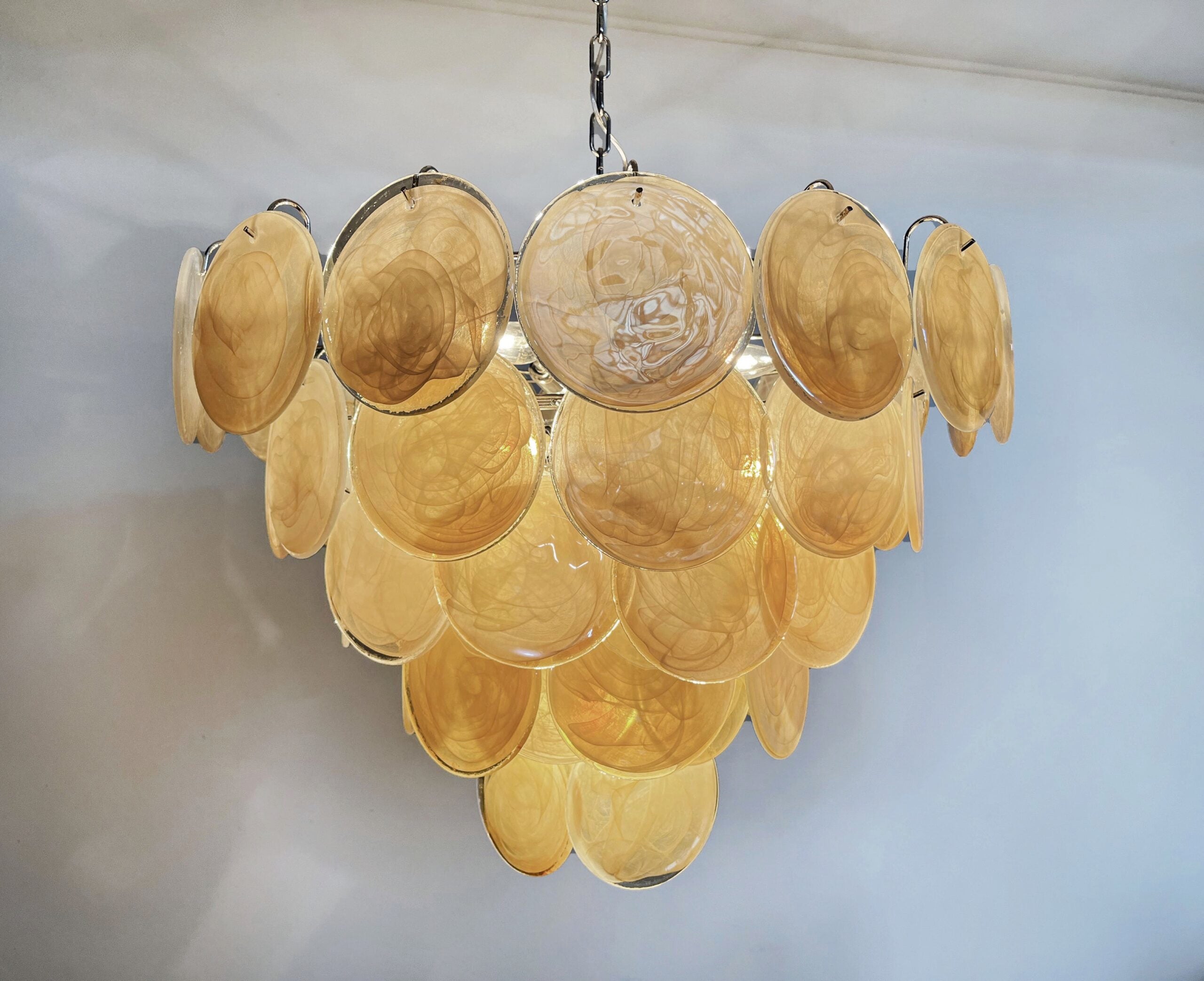 Murano Chandelier – 57 Yellow Disc Glass – detail 4 – Murano Classics