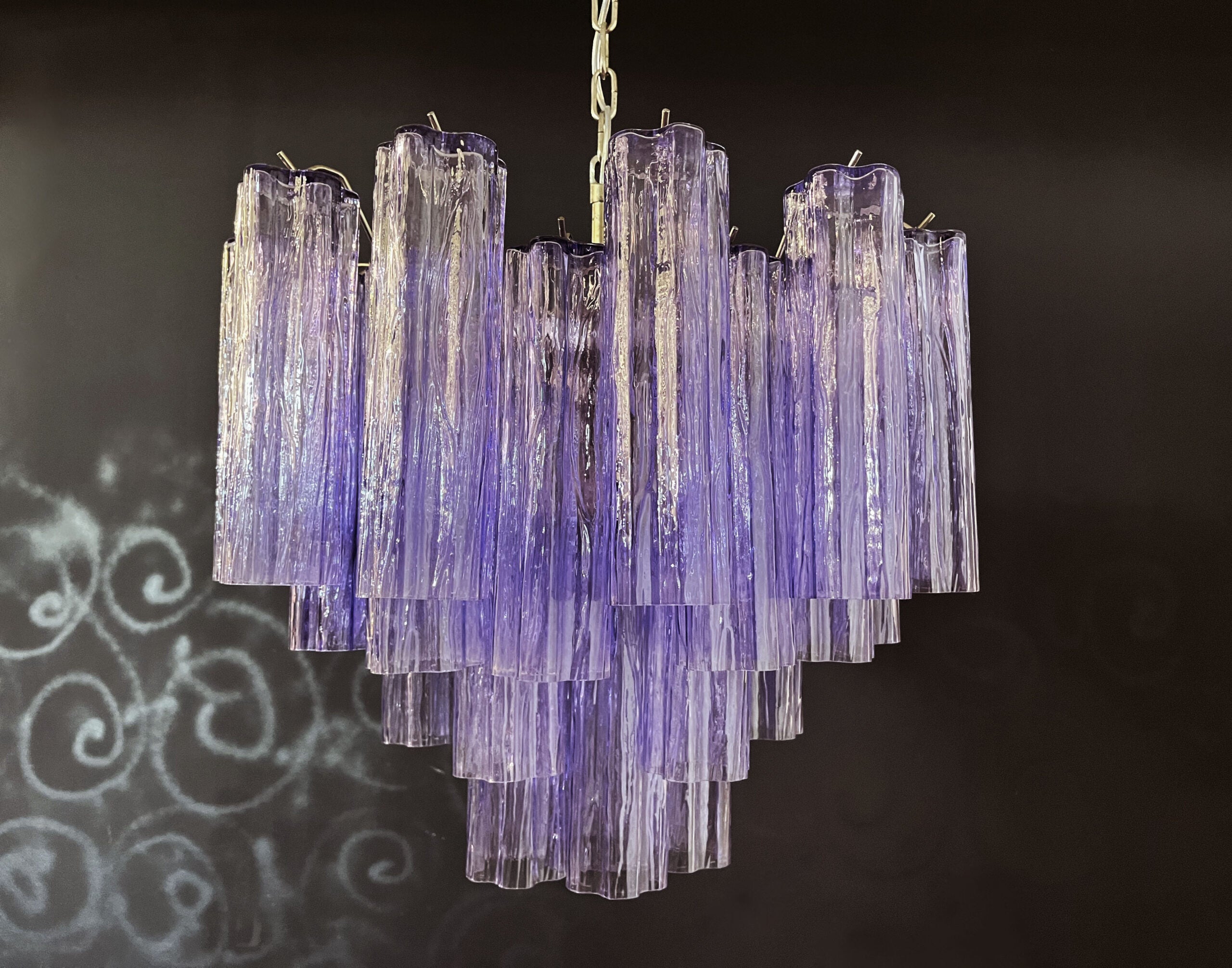 Murano Kroonluchter – 36 Paars Buisglas – detail 3 – Murano Classics