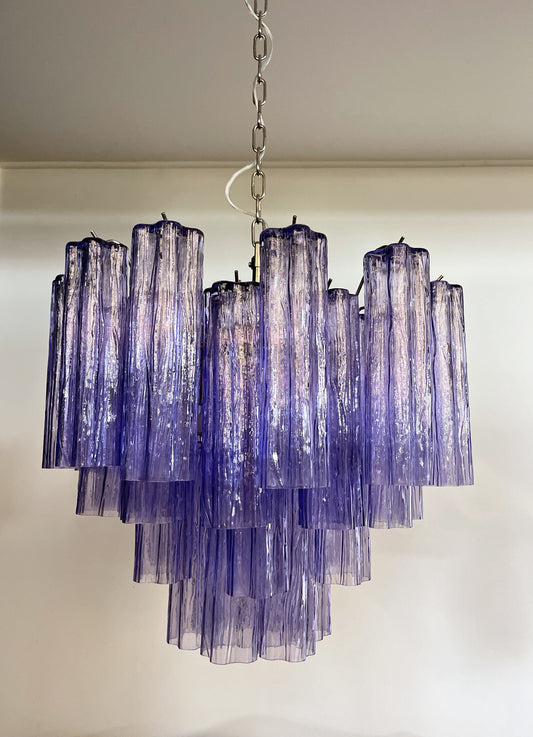 Murano Chandelier | 36 Purple Glass tube