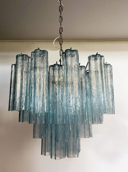 Murano Chandelier | 36 Blue Glass tube