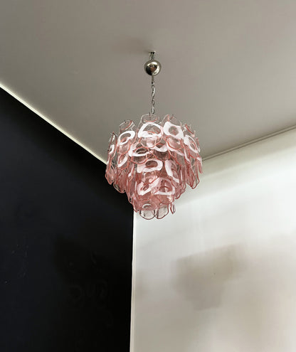 Murano Lysekrone | 36 Rosa Crostoliglass