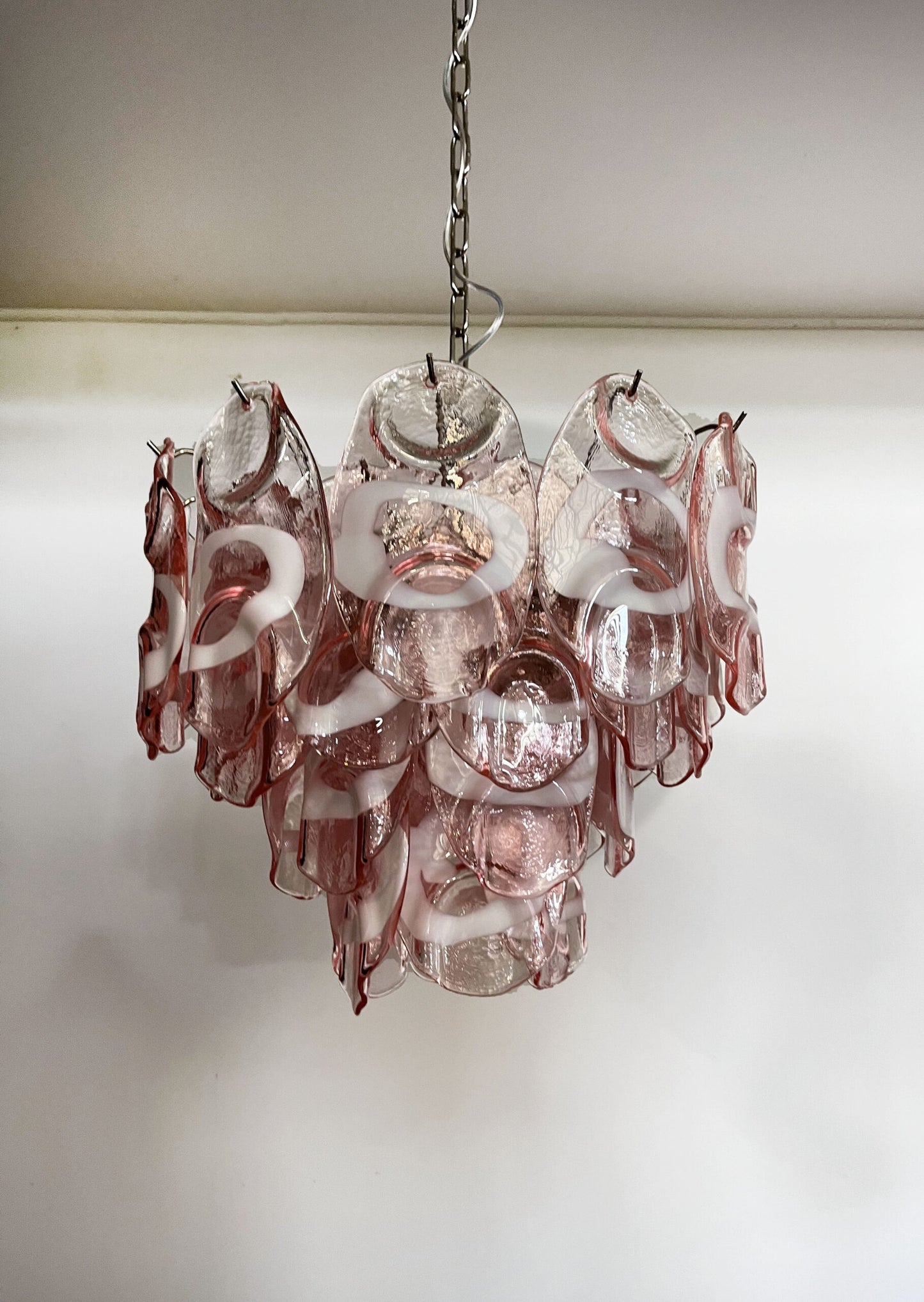 Murano Lysekrone | 36 Rosa Crostoliglass