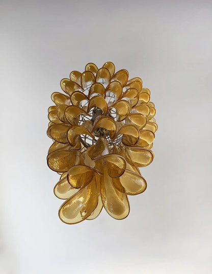 Murano Chandelier | 83 Caramel colored pine cone glasses