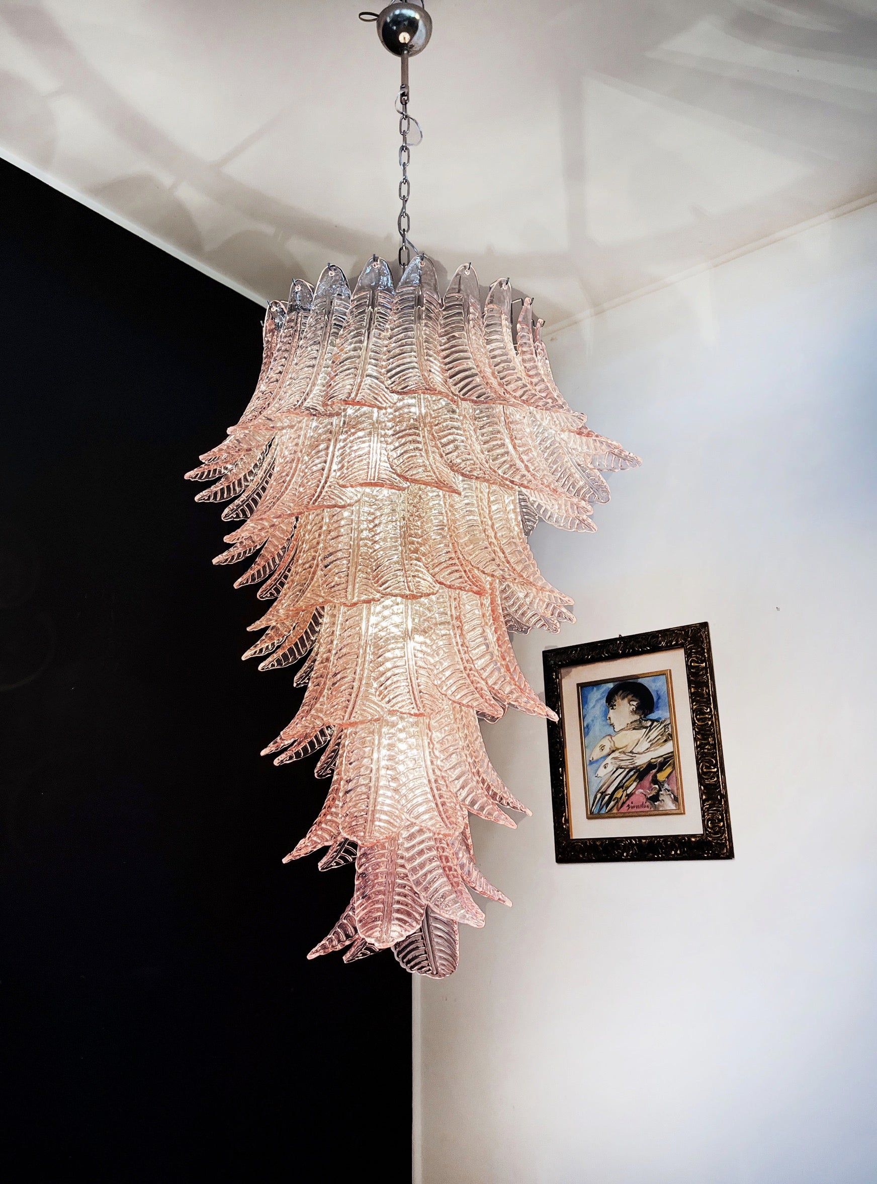 Murano Kroonluchter – 83 Roze Felciglas – detail 4 – Murano Classics