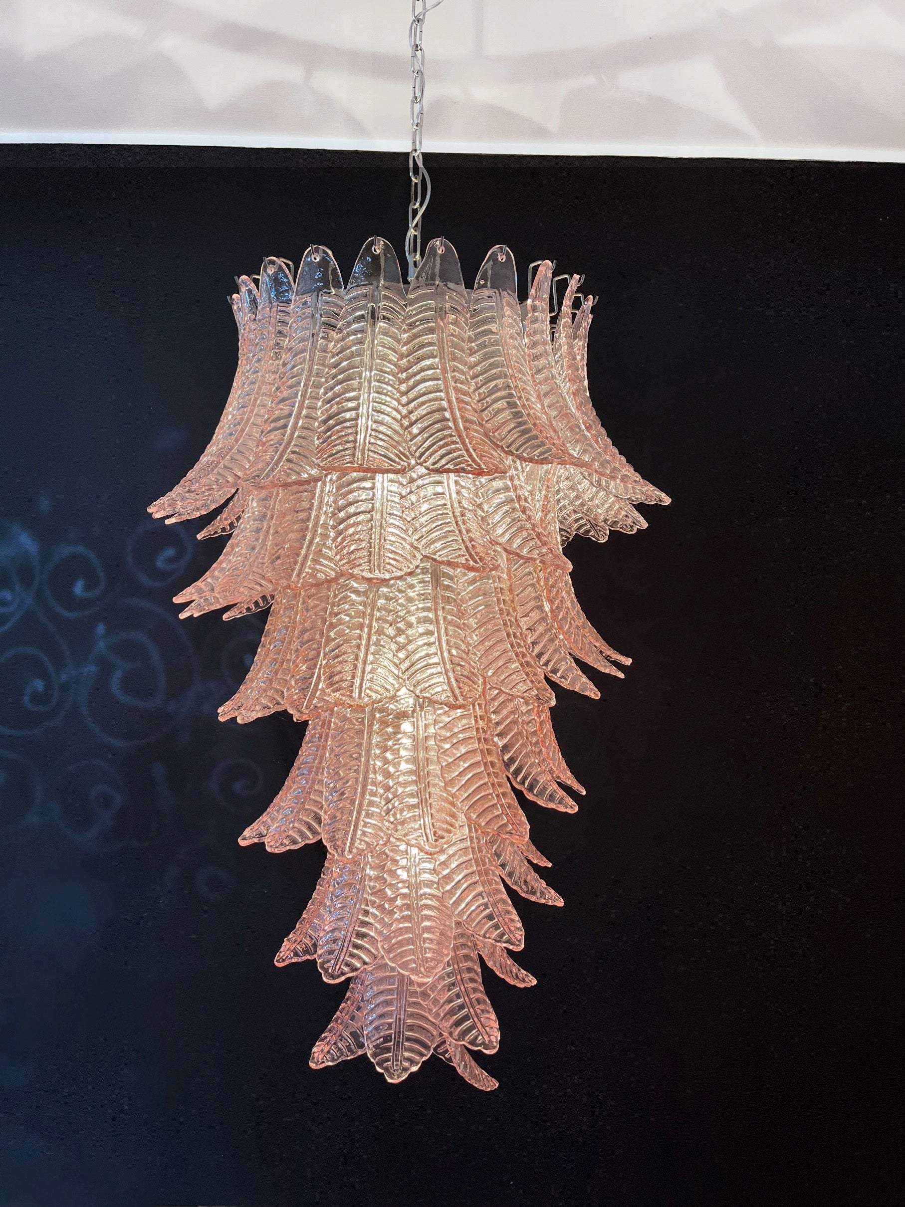 Murano Kroonluchter – 83 Roze Felciglas – detail 2 – Murano Classics