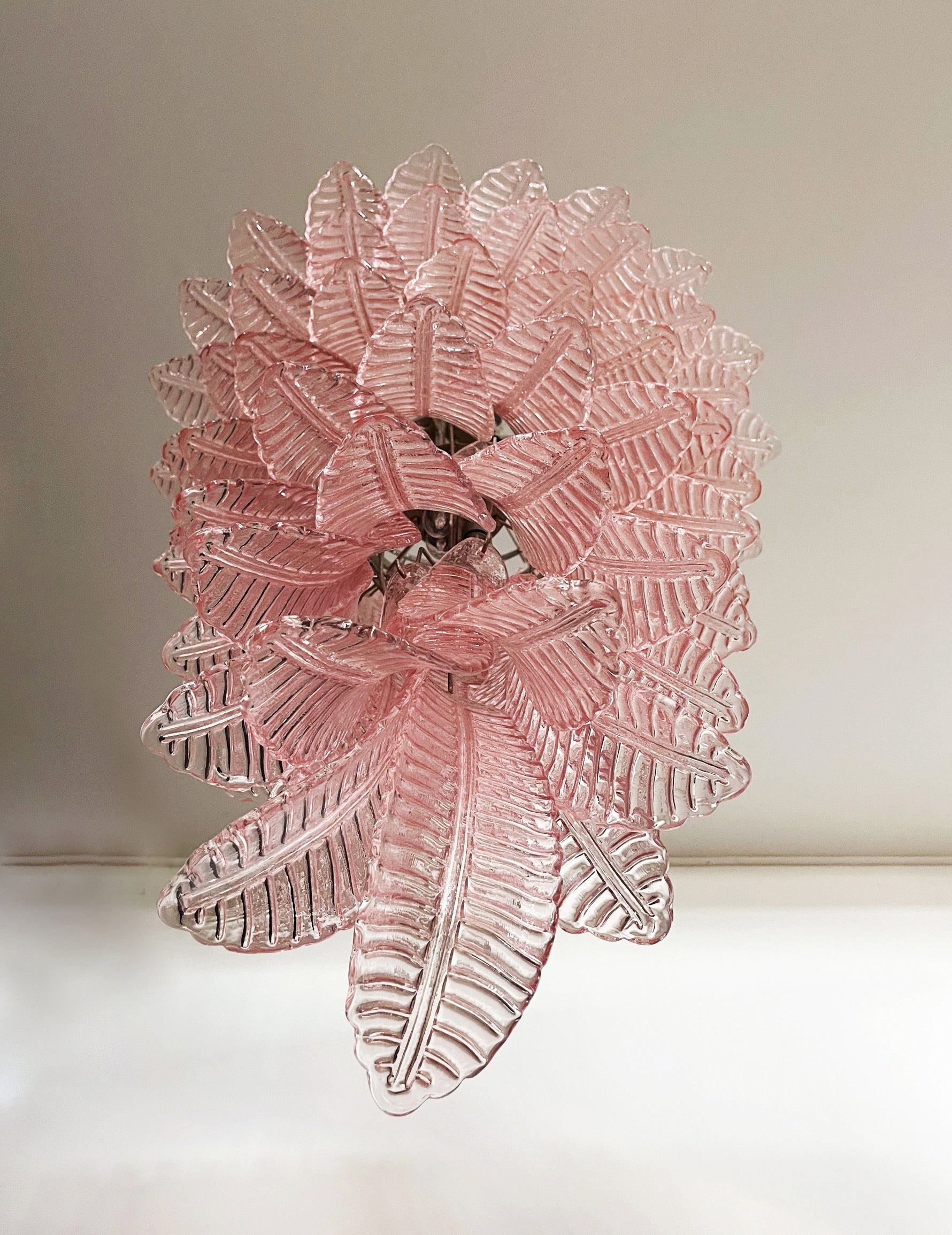 Murano Kroonluchter – 83 Roze Felciglas – detail 6 – Murano Classics
