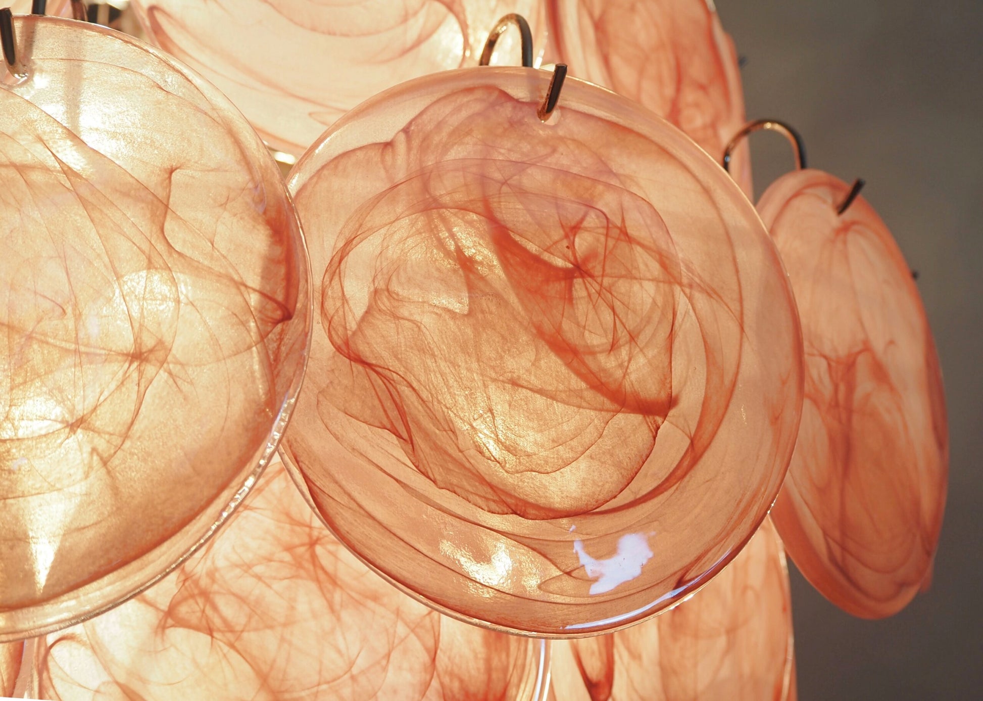 Murano Lysekrone | 87 Rosa Glassdisker