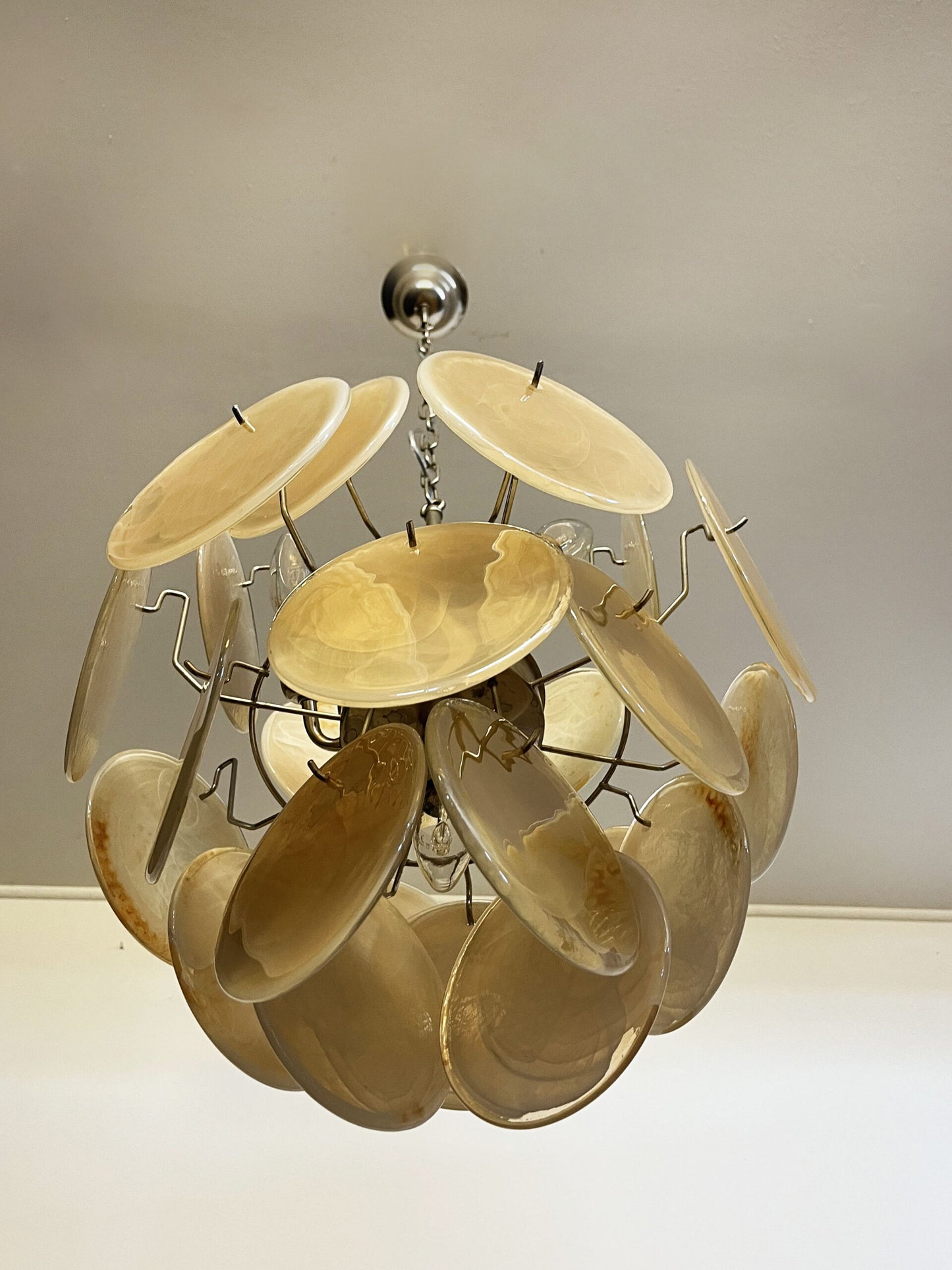 Murano Lysekrone | 24 Gule Glassdisker