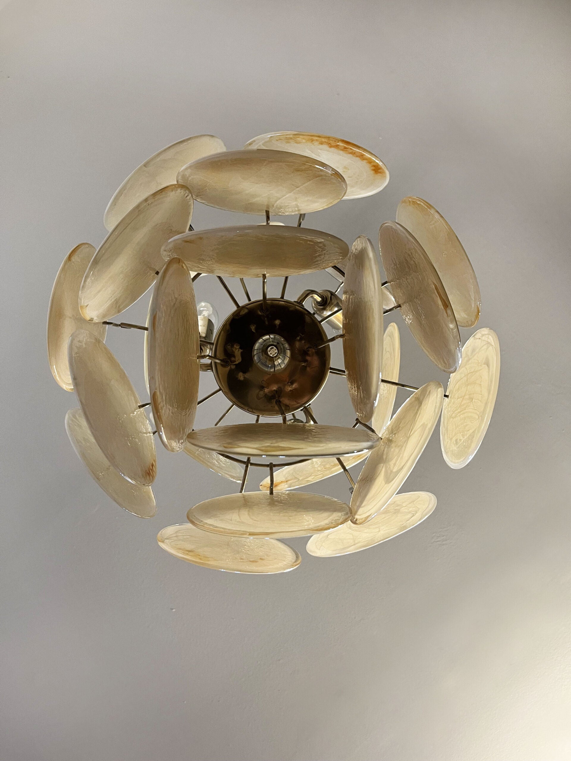 Lampadario Murano – 24 Vetri a Dischi Gialli – dettaglio 1 – Murano Classics