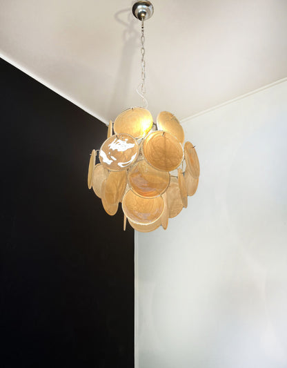 Murano Lysekrone | 24 Gule Glassdisker