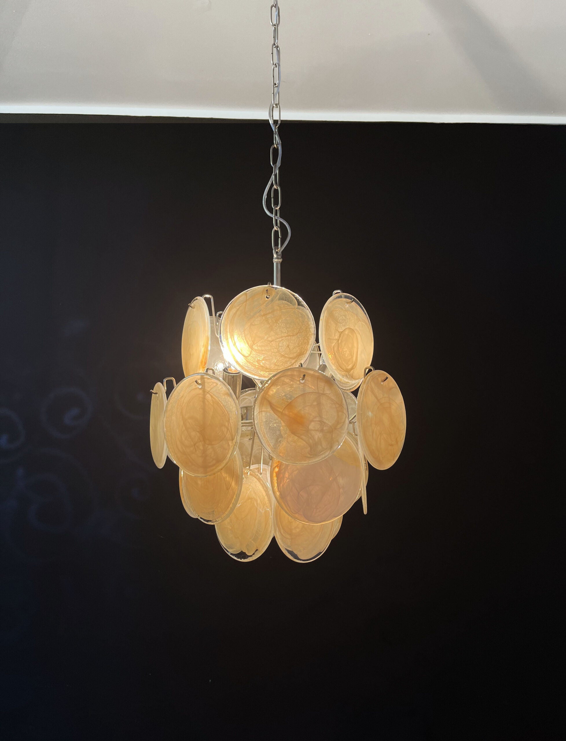 Murano Chandelier – 24 Yellow Disc Glass – detail 2 – Murano Classics