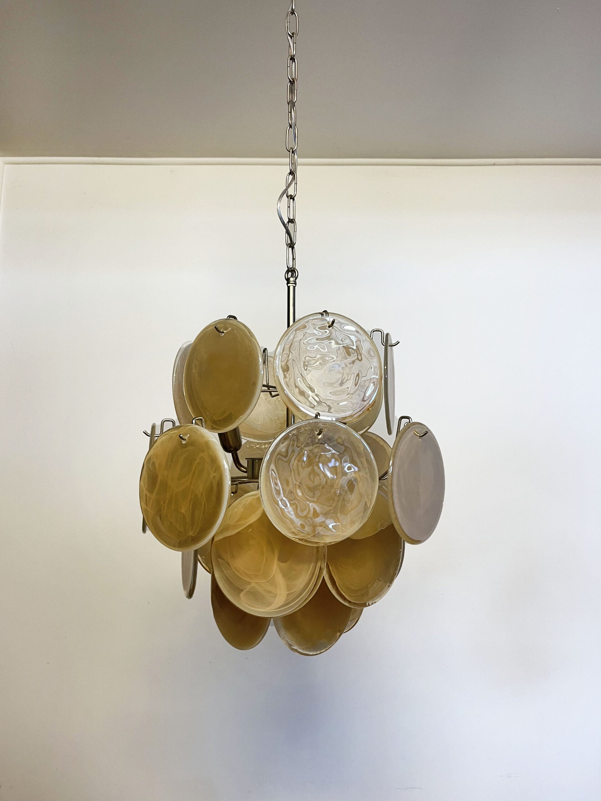 Murano Chandelier – 24 Yellow Disc Glass – detail 7 – Murano Classics