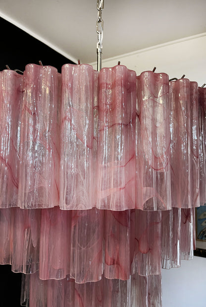 Murano Chandelier | 78 Pink Alabaster Glass tube