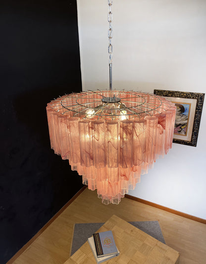 Murano Chandelier | 78 Pink Alabaster Glass tube