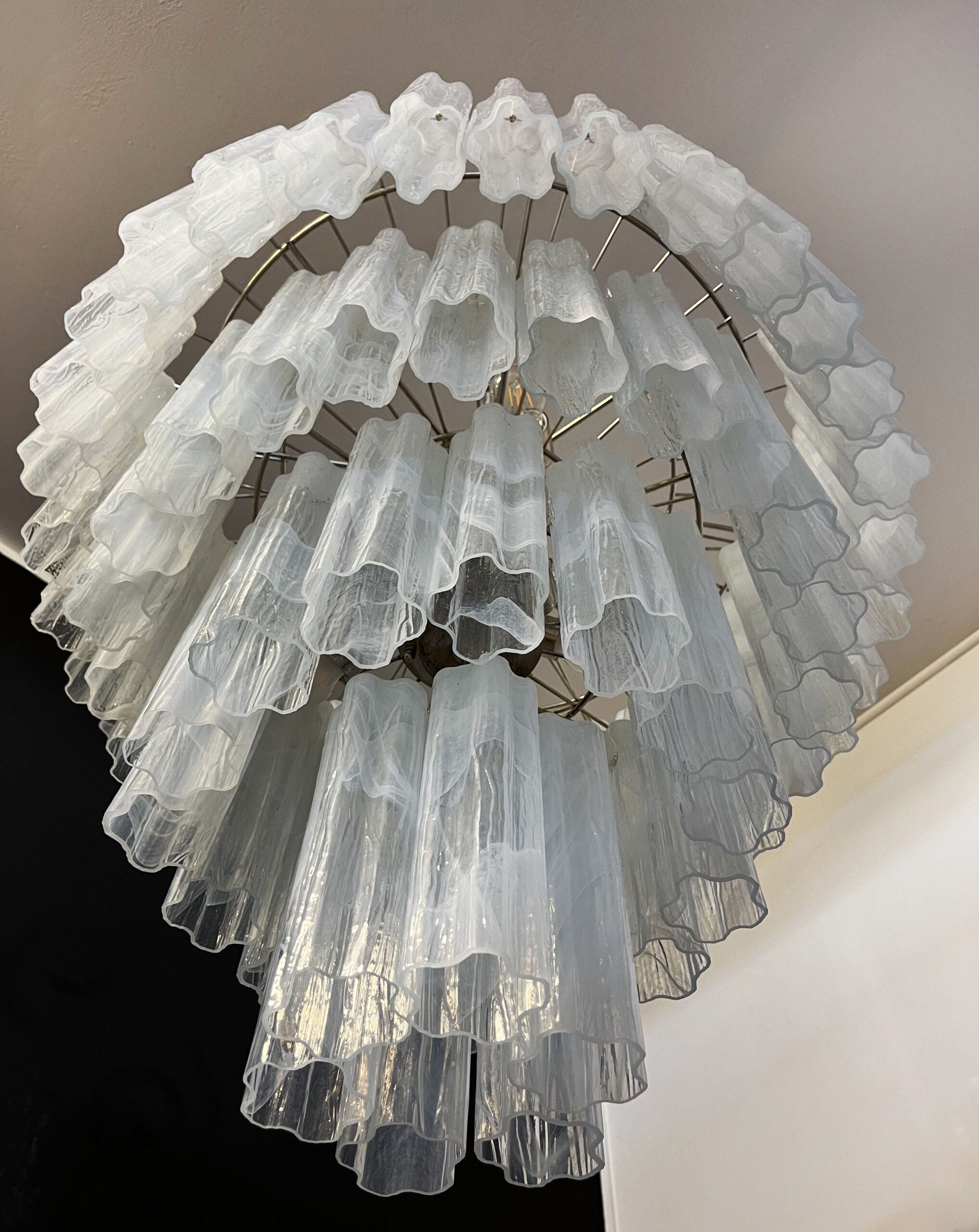 Murano Chandelier – 78 White Alabaster Glass Tubes – detail 7 – Murano Classics