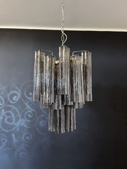 Murano Chandelier | 30 Smoke colored glass tubes