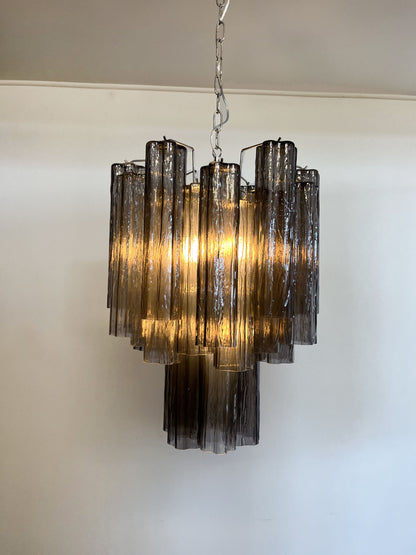 Murano Chandelier | 30 Smoke colored glass tubes