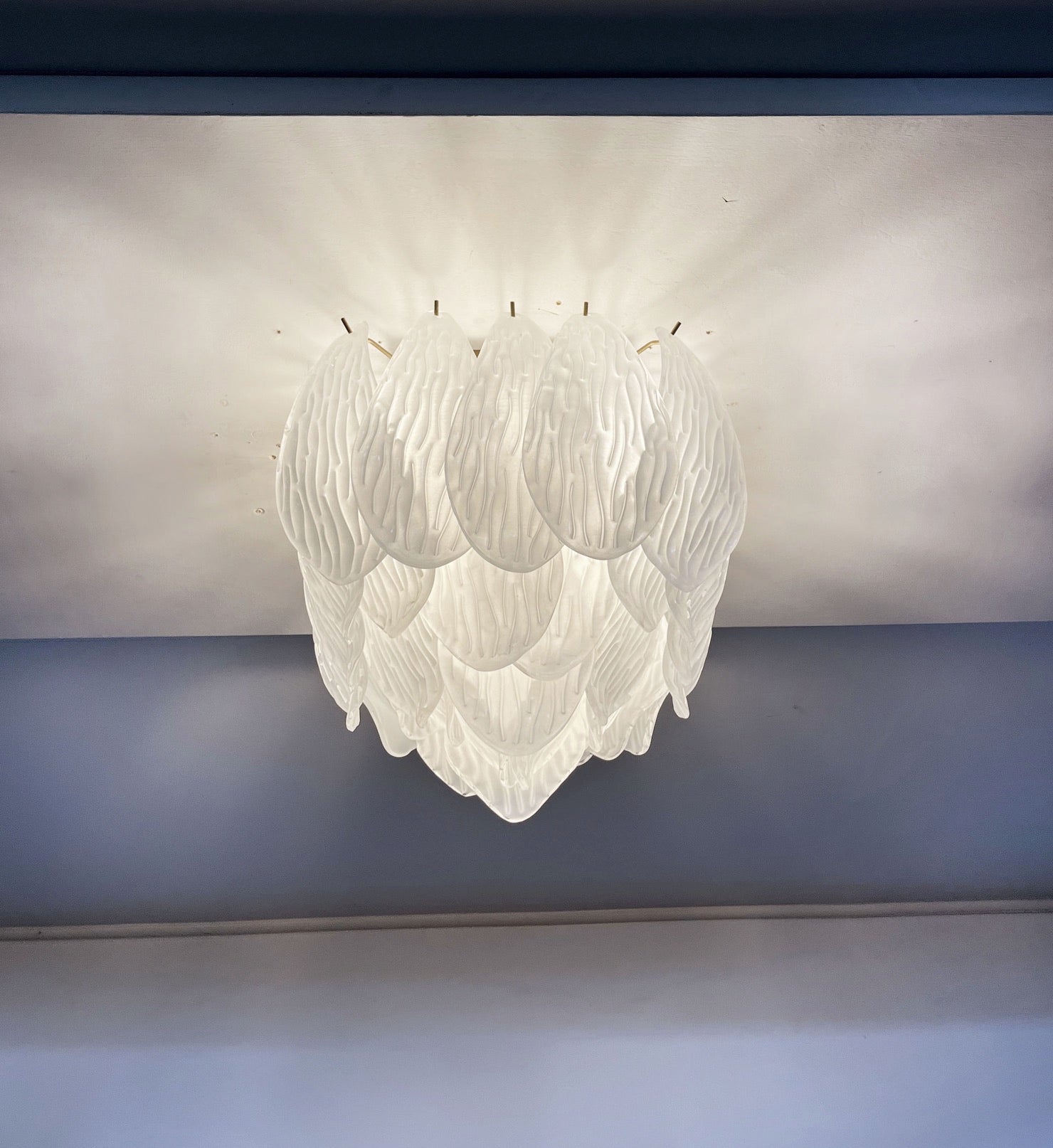 Murano Chandelier – 32 Yellow Petal Glass – detail 6 – Murano Classics