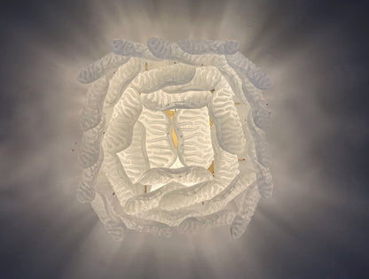 Murano Lysekrone | 32 Gule Konglebladglass