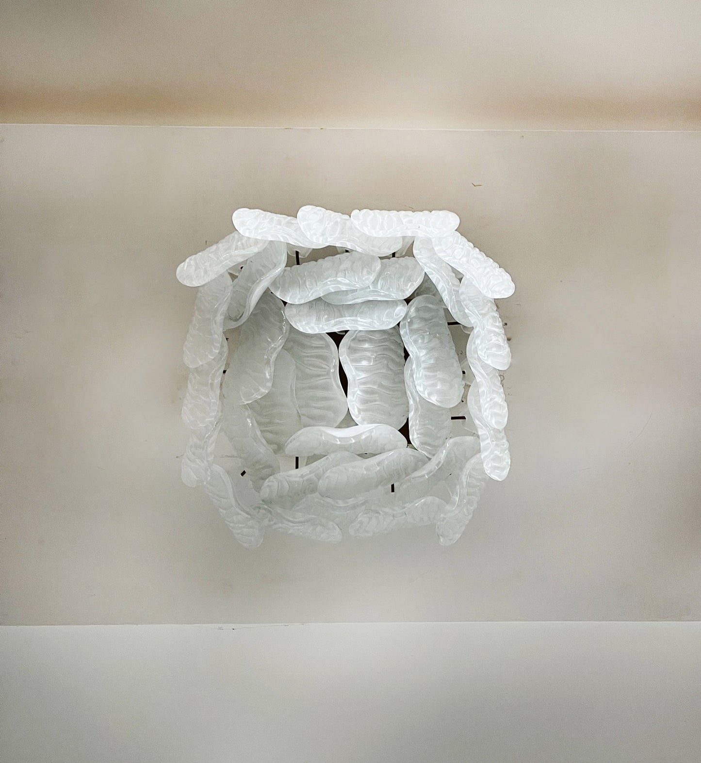 Murano Lysekrone | 32 Gule Konglebladglass