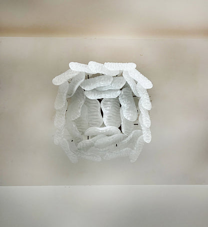 Murano Lysekrone | 32 Gule Konglebladglass