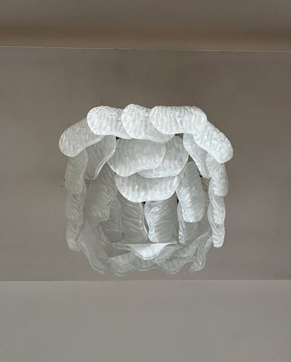 Murano Lysekrone | 32 Gule Konglebladglass