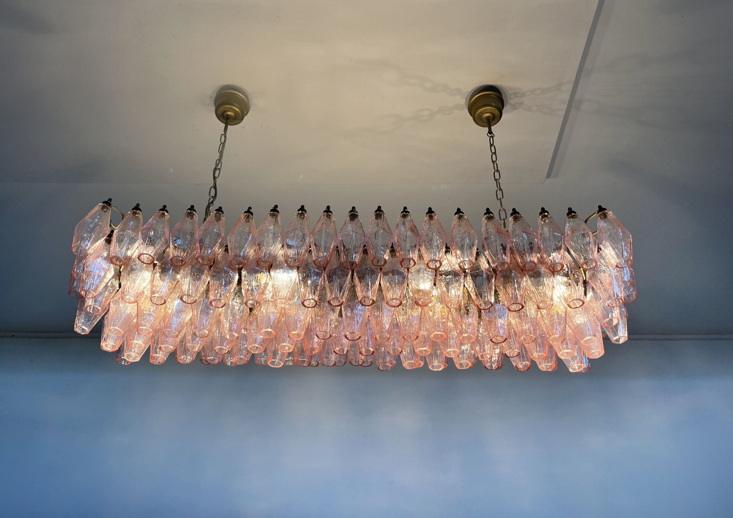 Murano Chandelier – 138 Pink Poliedri Glass – detail 4 – Murano Classics