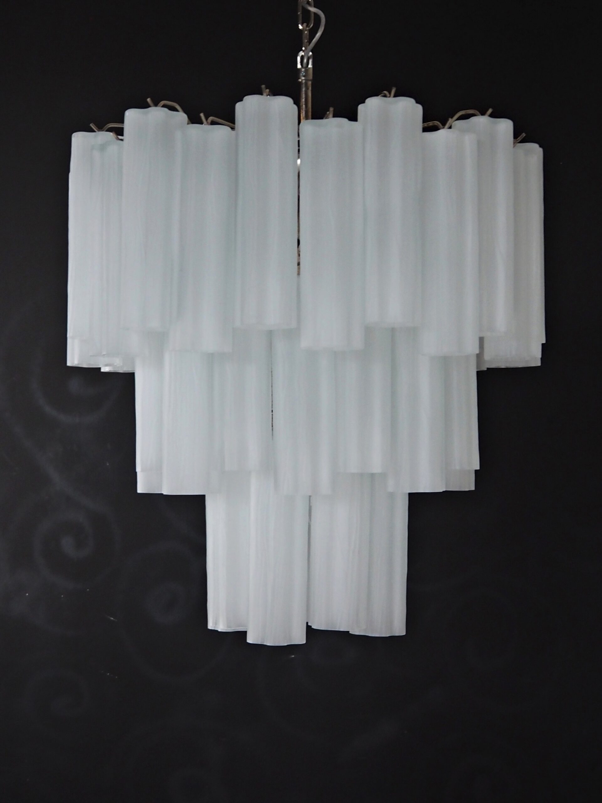 Murano Chandelier – 48 Matte White Glass Tubes – detail 8 – Murano Classics