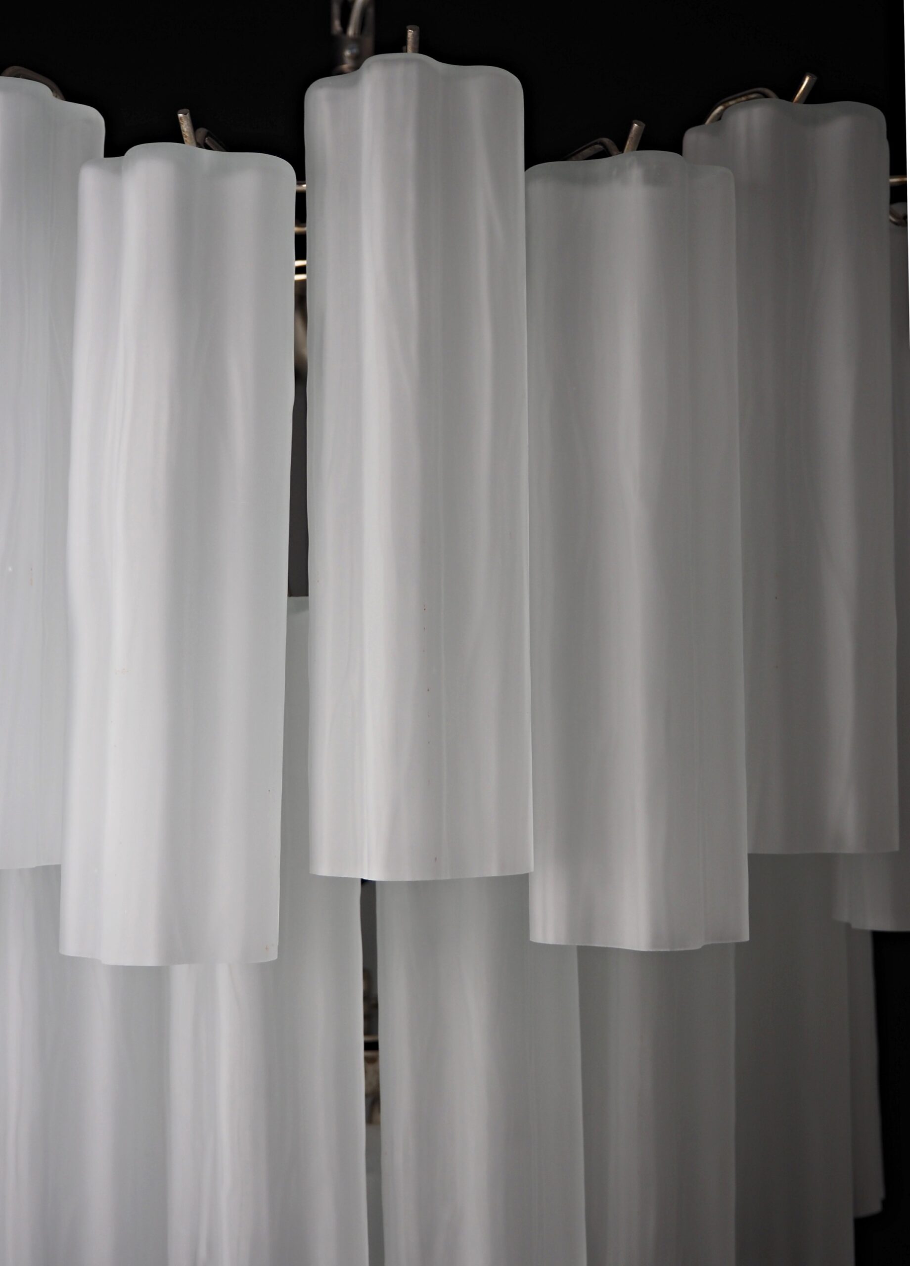 Murano Chandelier – 48 Matte White Glass Tubes – detail 5 – Murano Classics