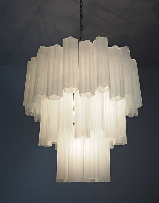 Murano Chandelier | 48 Matt white Glass tubes