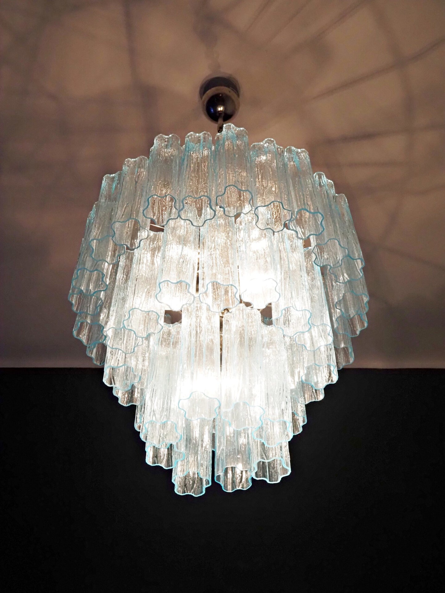 Murano Chandelier | 48 Blue Glass tube