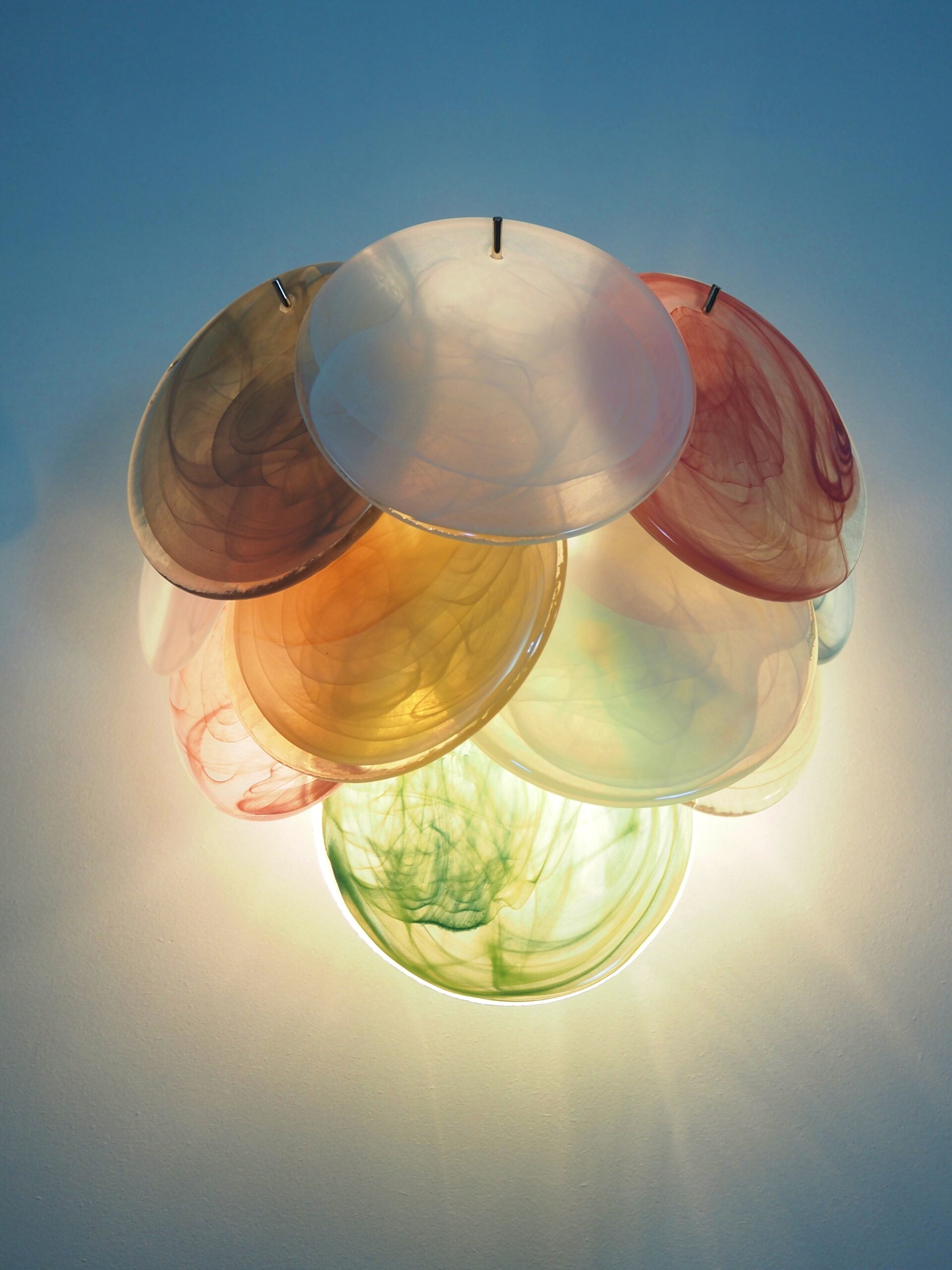Murano Wall Lamp – 10 Multicolour Disc Glass – Set of 2 – detail 5 – Murano Classics