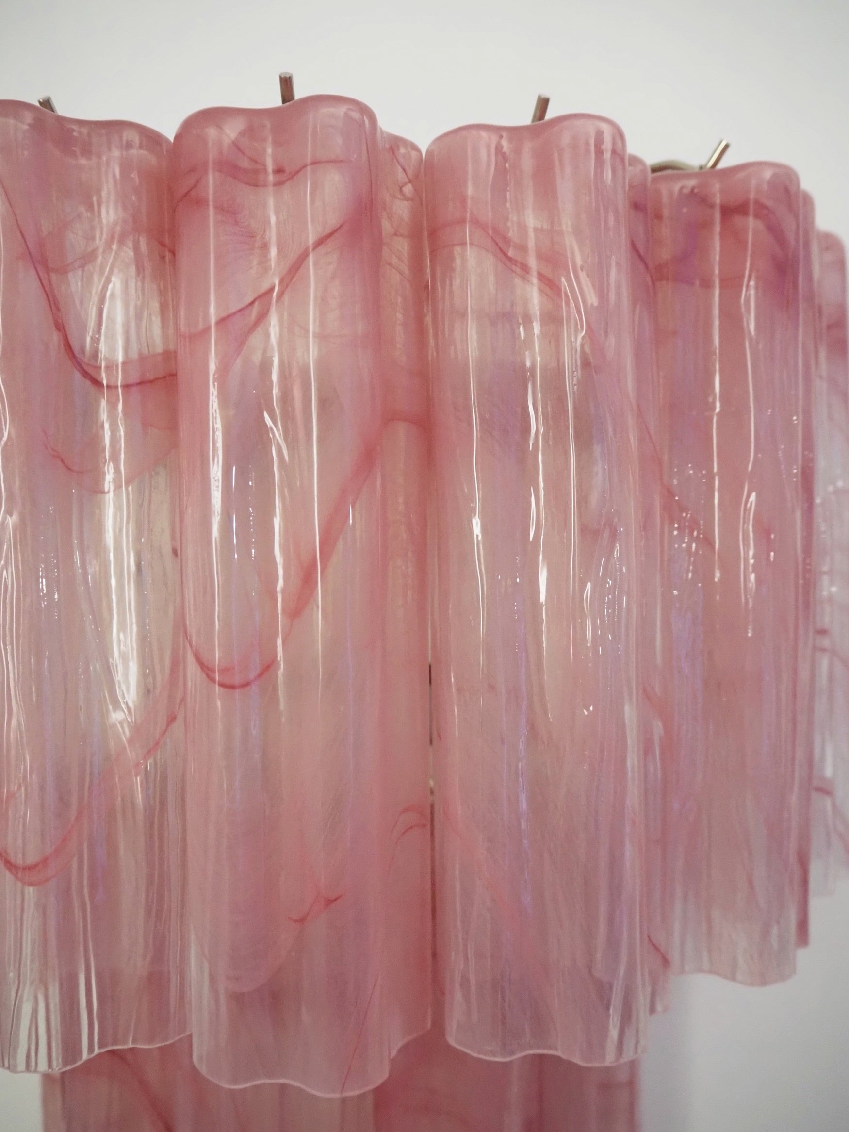 Murano Wandlamp – 13 Roze Alabaster Buisglazen – Set van 2 – detail 3 – Murano Classics