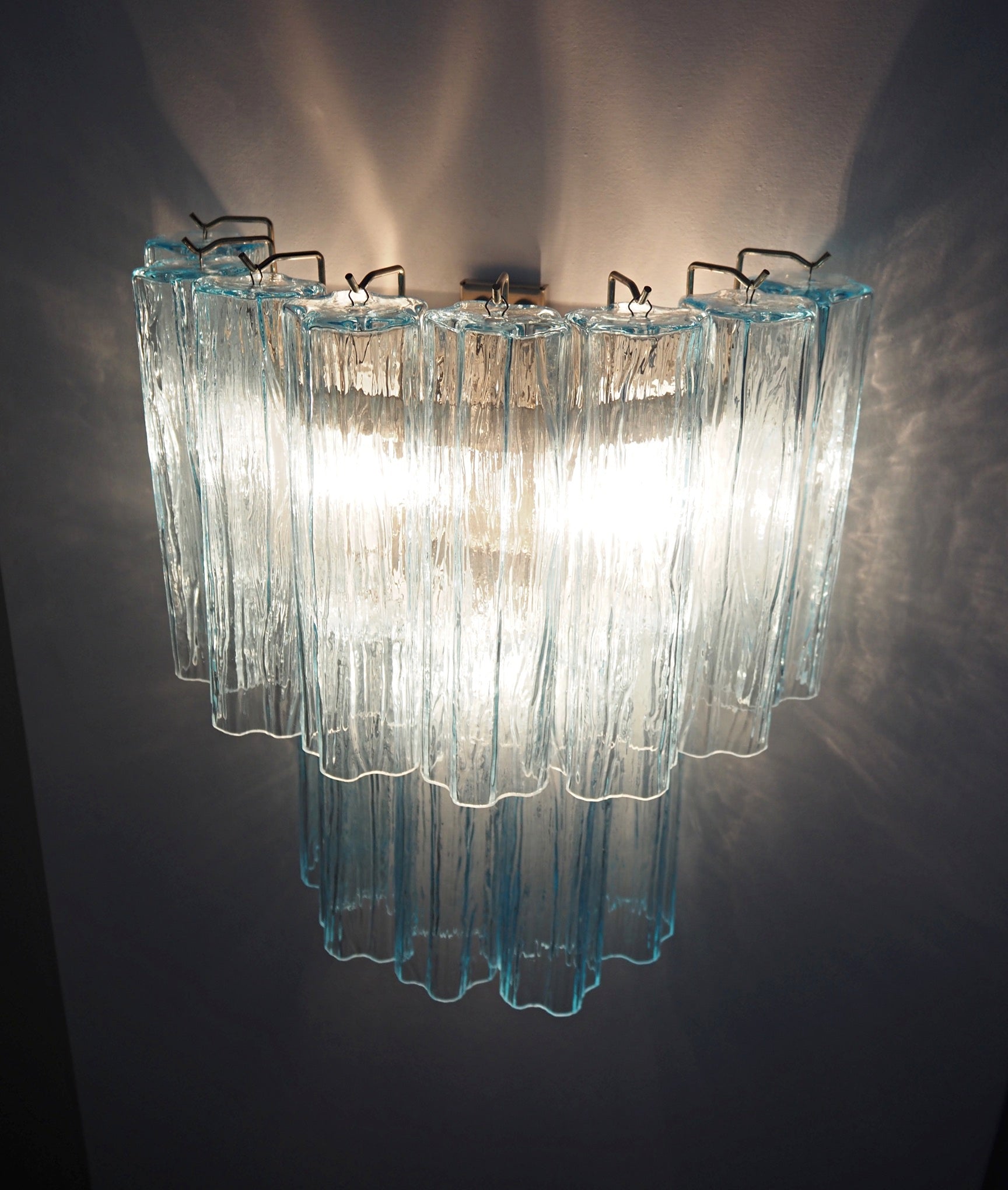 Murano Wandlamp – 13 Blauwe Glazen Buizen – Set van 2 – detail 6 – Murano Classics