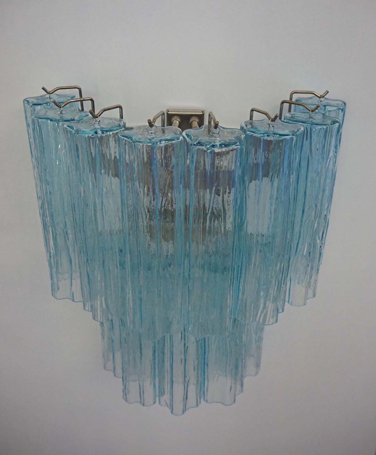 Murano Wandlamp – 13 Blauwe Glazen Buizen – Set van 2 – detail 3 – Murano Classics