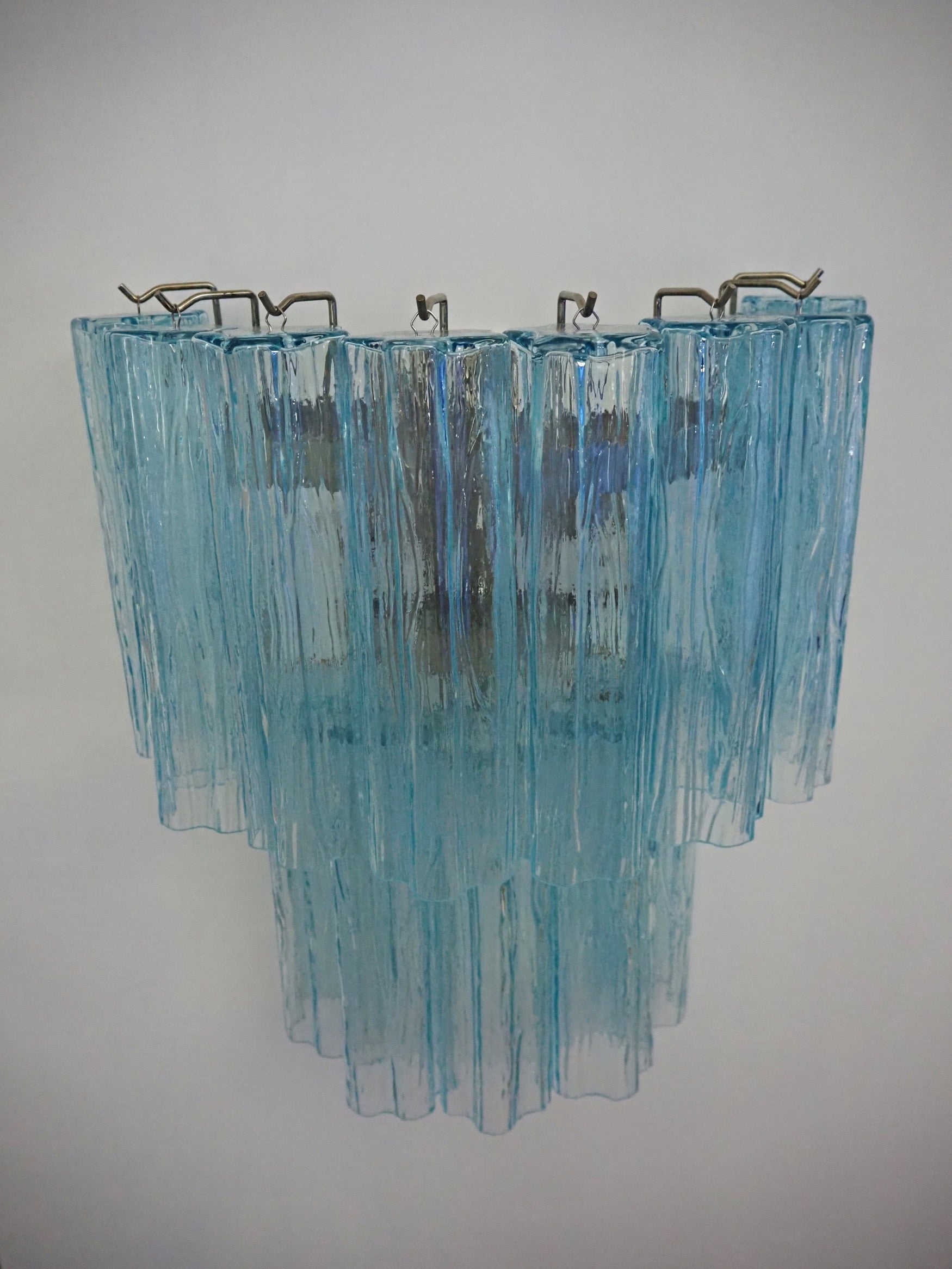 Murano Wandlamp – 13 Blauwe Glazen Buizen – Set van 2 – detail 2 – Murano Classics