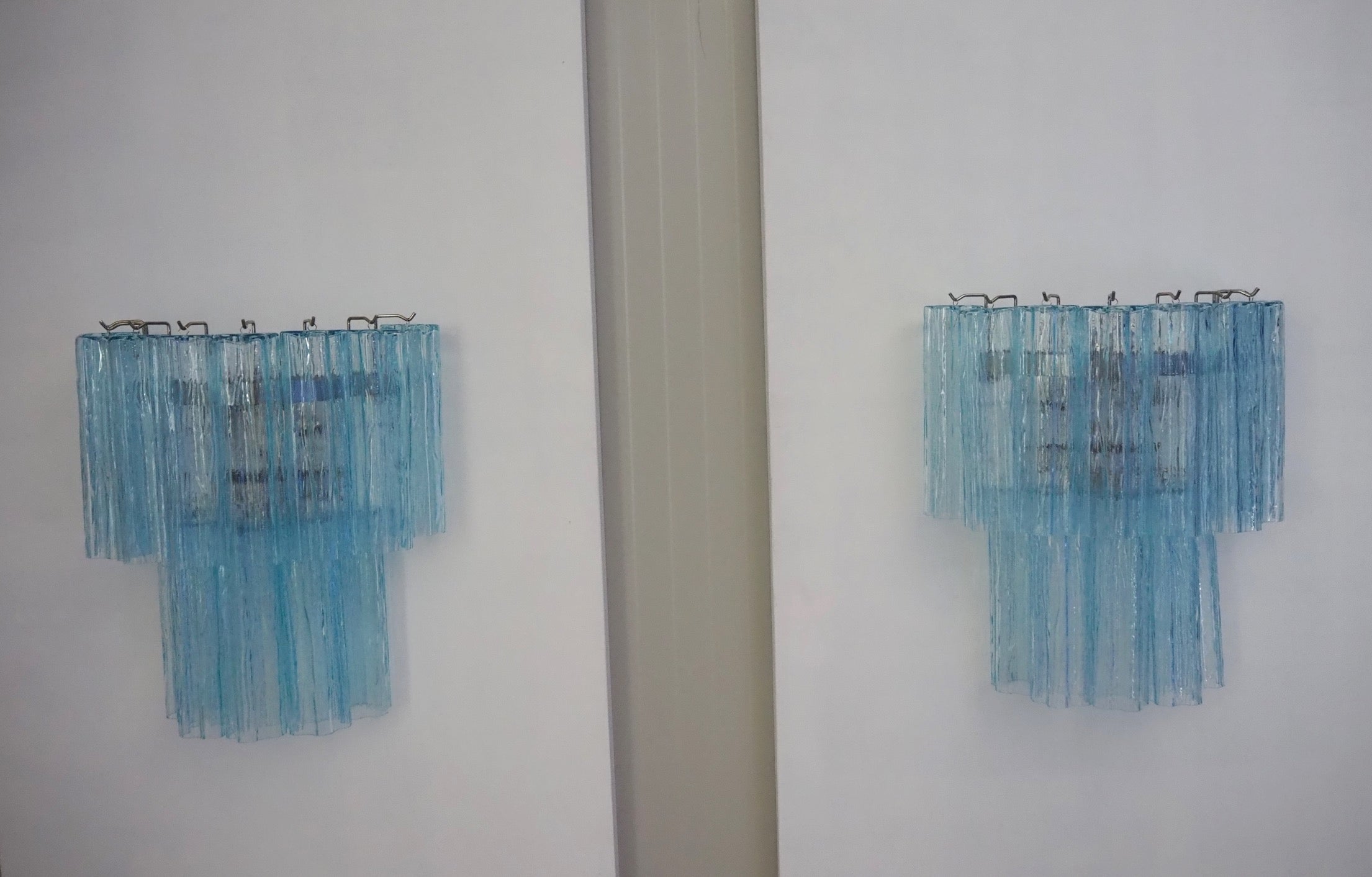 Murano Wandlamp – 13 Blauwe Glazen Buizen – Set van 2 – detail 7 – Murano Classics