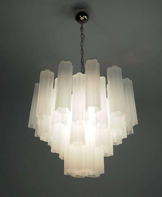 Murano Chandelier | 36 Matt white Glass tubes