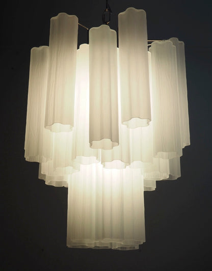 Murano Lysekrone | 30 Alabaster hvit Rørglass